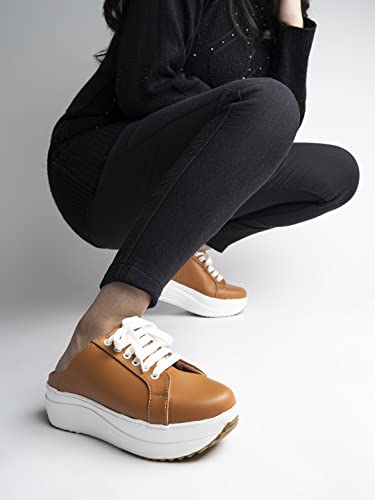 Shoetopia WomenS Slip-On Sneakers | Light Weight & Comfortable With Cushioned Footbed | Stylish Shoe Sneakers For Women Tan-Eu4