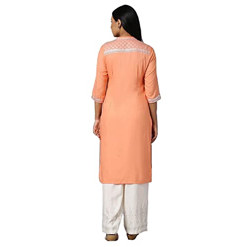 Aurelia Women? Mughal Printed Straight Kurta | Lightweight Mandarin Collar Kurta for Women | Mughal Printed Kurta for Women | Beautiful Regular Fit Kurta for Women