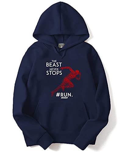 ADRO Mens Fleece Hooded Hoodie (H-M-STO-NB_Navy_XL)