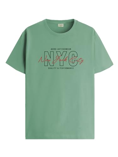 ADRO Mens NYC Cotton T-Shirt (RN22-03-NYC-PT_Pista_XL)