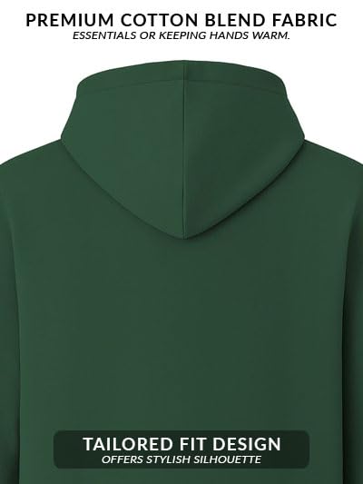 ADRO Mens Cotton Neck Hooded Sweatshirt (ZHH-24-PLN-GRN_Green
