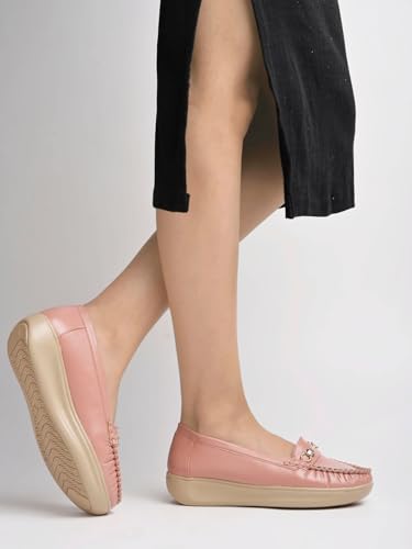 Shoetopia WomenS Flat Loafers Peach