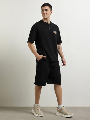 Nobero Men Graphic Print T-Shirt With Shorts
