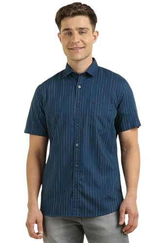 Allen Solly Men Striped Casual Short Sleeve Shirt
