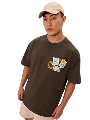 The Souled Store Book Lover Oversized T-Shirt For Men Boys Cotton Casual Half Sleeves Baggy Loose Fit Drop Shoulder Round Neck B