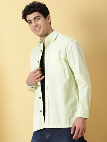 Thomas Scott Mens Oversized Fit Shirt (TS1247_Green