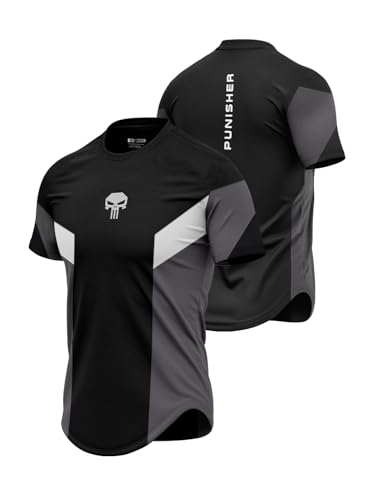 The Souled Store Official Punisher : One Man Army Printed Regular Fit Cotton Short Sleeve Round Neck Drop Cut T-Shirts For Men A