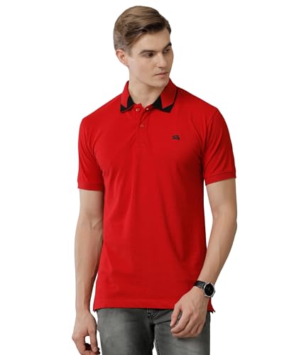 ADRO Premium Cotton Polo for Men (P23-H-PLN_Red_ XL)
