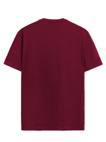 ADRO Men's Solid Regular Fit T-Shirt (RN24-BYO-MR_Maroon