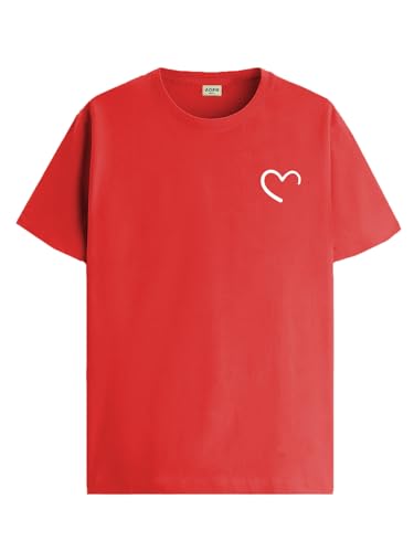 ADRO T-Shirts for MenChest Printed T-Shirt for MenCotton Tshirt for Men|RN24-STICK-HALF-RD-M Red