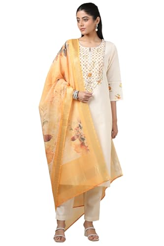 Soch WomenS Ruby Silk Salwar Suit Set (Ews5Cd21500_Off White