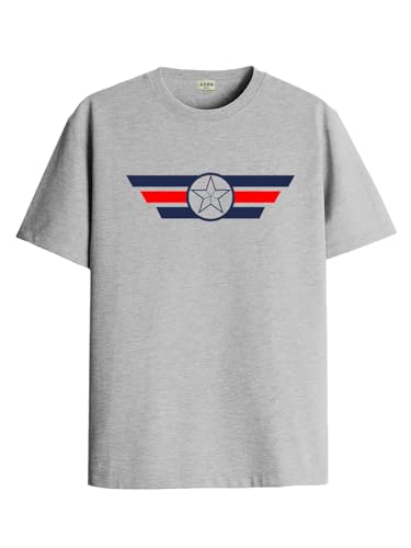 ADRO Mens Solid Regular Fit T-Shirt (RN24-CAP-GR_Grey