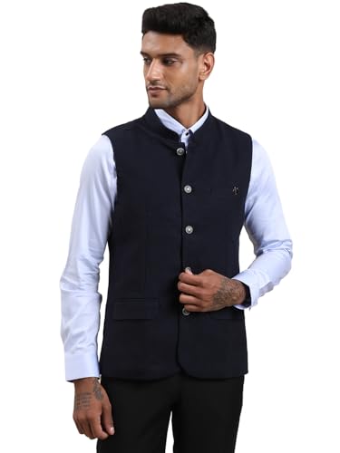 Turtle Men Terry Rayon Tailored Fit Solid Nehru Jacket