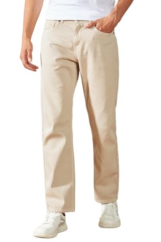 Dennis Lingo MenS Ecru Denim Mid Rise Relaxed Fit Jeans