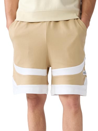 The Souled Store Beige Factor Men and Boys Drawstringed Solid Regular Fit Knee Length Cotton Bermuda Shorts