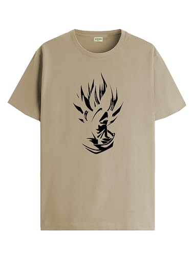 ADRO Mens Solid Regular Fit T-Shirt (RN24-GOK-BE_Beige