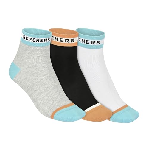 Skechers Women Pack Of 3 Contrast Non Terry Ankle Socks