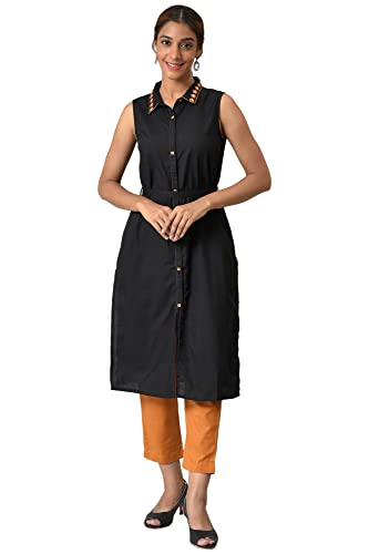 Aurelia WomenS Cotton Kurta, Trouser (22Onas13273-604155_Black
