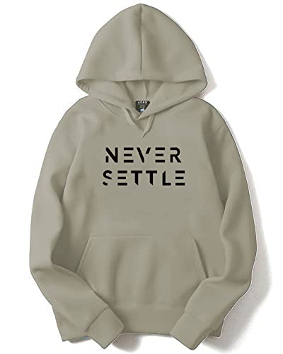 ADRO Mens Cotton Neck Hooded Sweatshirt (H22-M-SET-CH_Beige_XL)