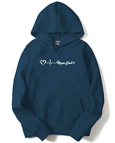 Adro MenS Cotton Neck Hooded Sweatshirt (H20-M-Mom-Sb_Teal_S)