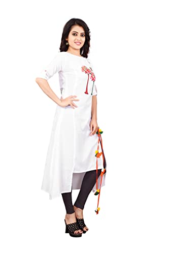 Greciilooks Designer Slub Rayon Fully Stitched Anarklai Kurti/Kurta for Women & Girls on Jeans Palazzo or Skirt