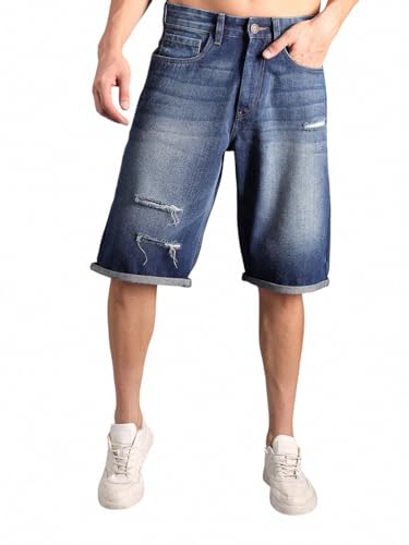 High Star MenS Regular Shorts (Hsmdts2401_Ig4_Blue_B