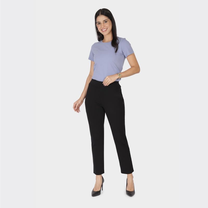 BlissClub Womens Business Casual Pants (AMPM_Straight_Bliss Black Tall-Above 5.5