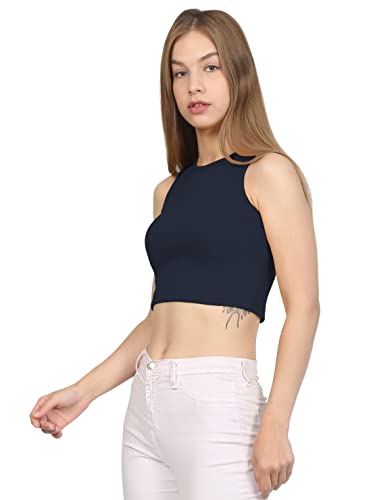 TAGAS Skinny Fit wome Western Tank Tops for Womens and Girls| (C5P-51_Navy Blue