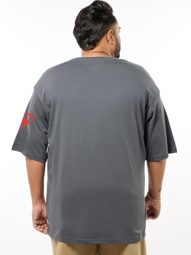 Bewakoof Official DC Merchandise Krypto Mens Graphic Print Oversized Fit Half Sleeve Round Neck Pure Cotton Plus Size T-Shirt_6