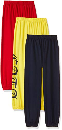 T2F Boy'S Regular Fit Pyjama Bottom (Pack Of 3) (Bystrk06-3P_Red-Yellow-Navy_3-4 Years)