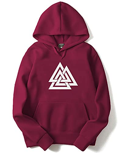 ADRO Mens Cotton Neck Hooded Sweatshirt (H21-M-TKT-MR_Maroon_XL)