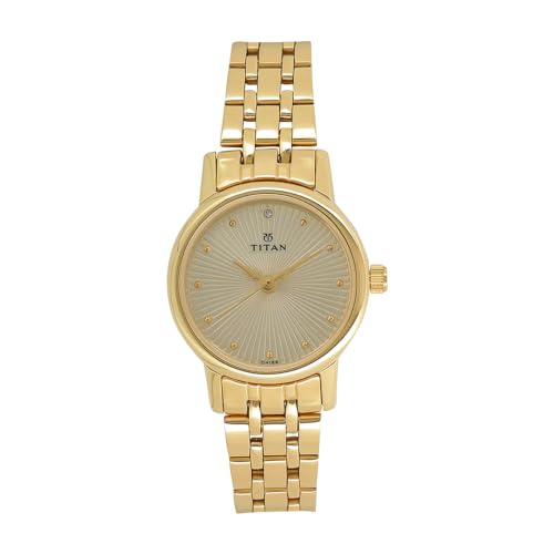 Titan Karishma Revive Analog Champagne Dial Women'S Watch 2593Ym01/Nn2593Ym01/Np2593Ym01