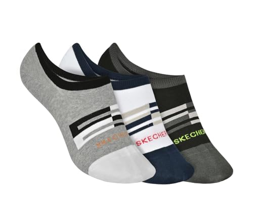 Skechers Men Pack Of 3 Stripped Non Terry Liner Socks