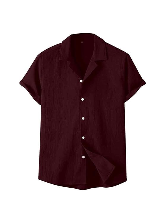 Funky Rich MenS Solid Modern Fit Shirt (3288- Maroon