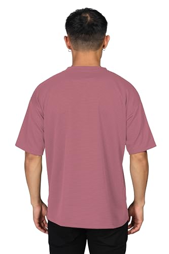 Shodox Mens Dotted Solid Unique Design Oversized Tshirt For Men - Round Neck Loose Fit Drop Shoulder Mens T-Shirt(Pack Of 1)