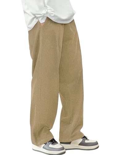 Shienzy MenS Relaxed Sweatpants (1649_Corduroy Pant_Chiku