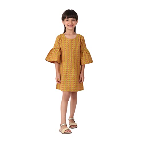 Fabindia Kids Dobby Weave Dress Cotton_6-8Y