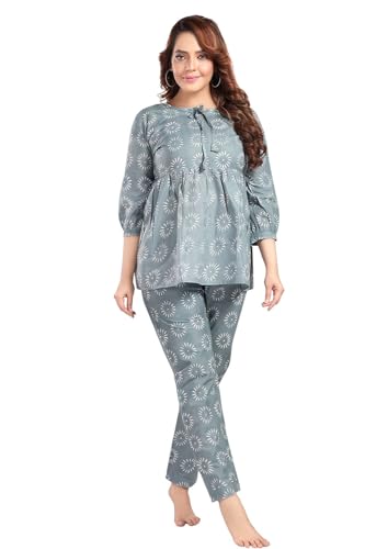 Fabme WomenS Motifs Print Grey Co-Ord Set