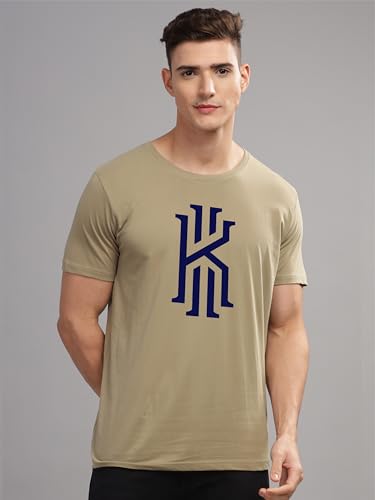 ADRO Mens Printed T Shirt - Premium Cotton Graphic Printed Tshirt - Beige T-Shirt - RN24-KOBE-BE