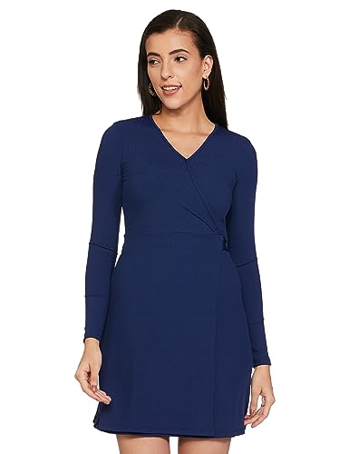 Ketch Lycra Womens Long Sleeve Casual Fit Dress Mini Khj6000187_Navy