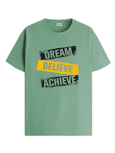 ADRO Mens Solid Regular Fit T-Shirt (RN24-DBA-PT_Pista
