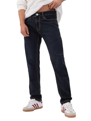 The Souled Store Denim: Dark Navy Men and Boys Buttoned Cotton Blend Slim Fit Jeans