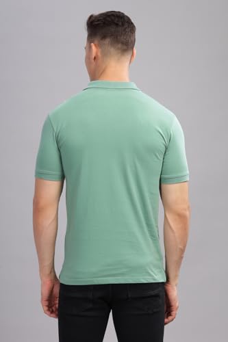 ADRO Men's Solid Regular Fit Polo Shirt (PNOP24-L1-PTNBWH_Pista