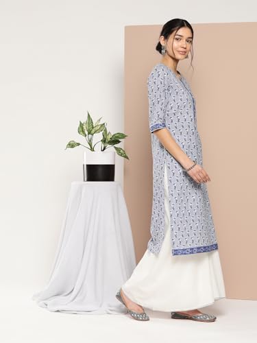 Libas Womens Cotton Straight Fit Printed Kurta