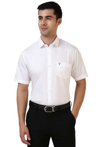 Allen Solly Men Solid Formal Short Sleeve Shirt