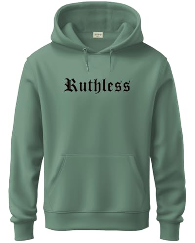 ADRO Mens Cotton Neck Hooded Sweatshirt (H24-RUTH-PT-XL_Pista)