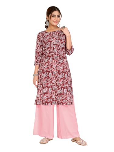 Rangita Peach Rayon Straight Printed Knee Length Kurti | Kurta For Women_M