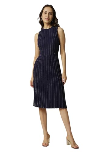 Allen Solly Women Regular Fit Striped Casual Sleeveless Round Neck Jumpsuit