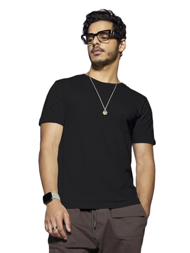 Bewakoof MenS Solid Regular Fit Half Sleeve Round Neck Cotton T-Shirt