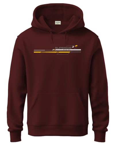 ADRO Mens Cotton Blend Neck Hooded Sweatshirt (H24-RAC-MR-2XL_Maroon)